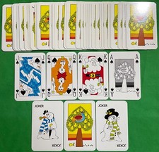 Old Vintage 1980 Waddington Unusual Non Standard ** CHRISTMAS ** Playing Cards