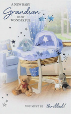 New Grandson - Congratulations On The Birth Of Your Baby Grand son card free p&p