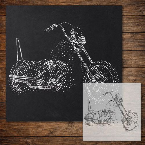 Chopper motorcycle stipple art - chopper,