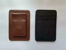  Genuine Leather Money Clip Slim Mens Wallet ID Credit Oyster Card Holder Case