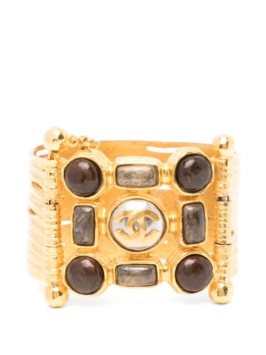 Chanel gold gripoix cuff - gold,