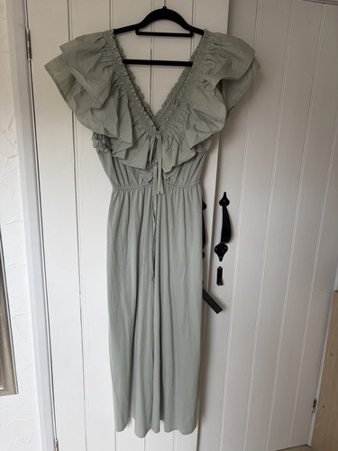 Zara ruffle neckline sage - zara,
