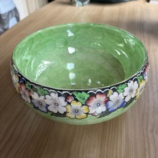 Maling Ware Green Lustre Ceramic Fruit Bowl Made In England Vintage Retro 20cm 