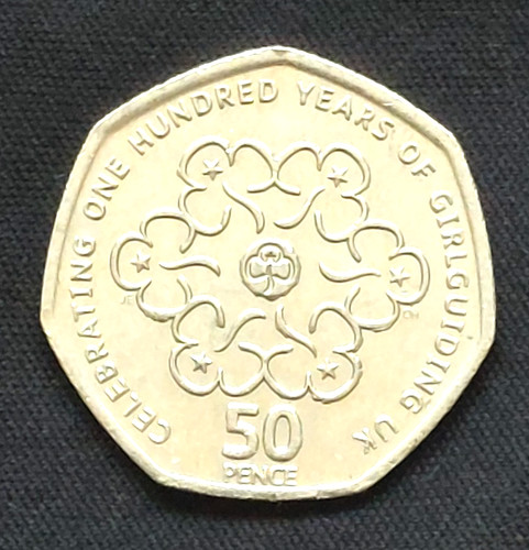 2010 girl guiding 50p coin - girl,