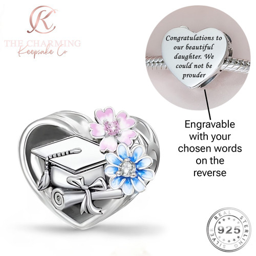 Graduation charm genuine 925 - charm,