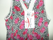 Vintage LOUNGEES Gown Animal Rose Intimate Accents  Nightgown Small - NWT