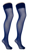 40 Denier Opaque Plain Top Stockings Black or Navy One Size