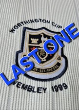 Rare embroidered Tottenham Spurs 1999 Worthington Cup Final #14 GINOLA shirt XL