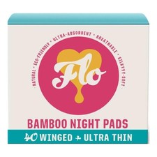 FLO Organic Bamboo Sanitary Towels with Wings – Ultra-Thin, Soft, Absorbent