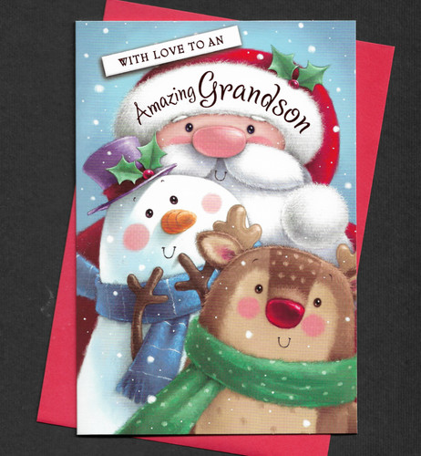 Grandson christmas card xmas - christmas,