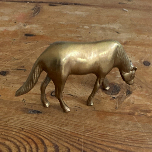 Brass grazing horse - grazing,