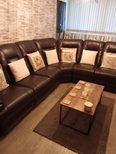 Dark brown faux leather corner