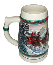 "SPECIAL DELIVERY" Vintage 1993 Budweiser Holiday / Christmas Beer Stein