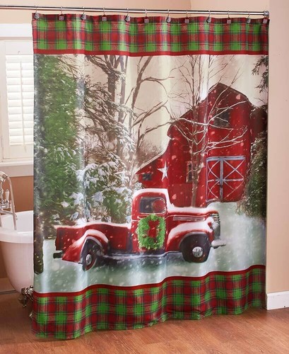 Shower curtain country xmas - curtain,
