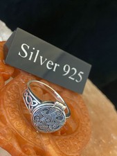 Silver Wiccan Star Poison Signet Ring