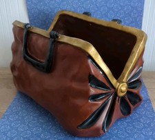 Novelty Planter/Plant Pot Handbag Design Brown /Black/Gold ,28cm X 17cm X 17cm