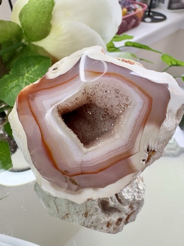 Polished agate geode druzy - geode,