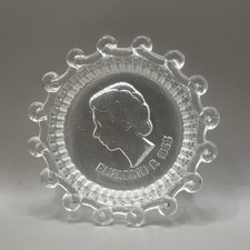 Elizabeth R 1953 Coronation Glass Trinket Dish/Ashtray. Vintage. Collectible.