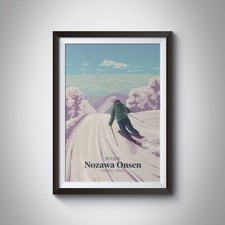 Nozawa Onsen Japan Ski Resort Travel Poster - Framed - Bucket List Prints