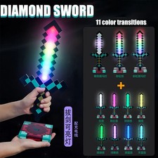 Kids Minecraft Sword Night Light Color Changing Game Decor Table Lamp Gift Toy