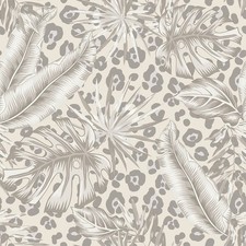 Beige Grey Tropical Wallpaper
