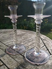 Antique Glass Candle Sticks
