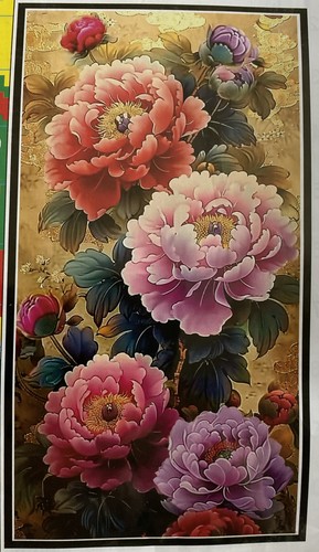 Peonies cross stitch full - peonies,