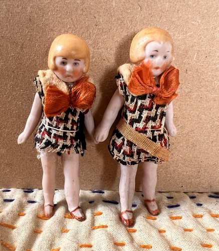 Pair antique all bisque - pair,