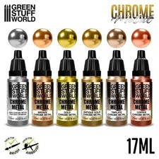 Green Stuff World - Chrome Metallic Paints 17ml (Full Range All Colours)