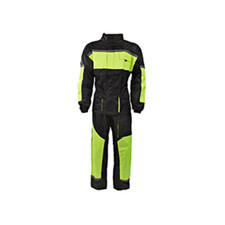 Black 100% Waterproof Hi Viz Two 2 Piece Rain Suit Motorcycle Motorbike Oversuit
