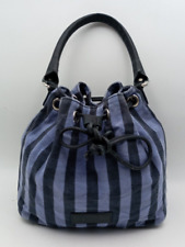 Jack Wills Blue Stripped Leather Trim Tote Handbag Drawstring Size 37x26x11.5 cm