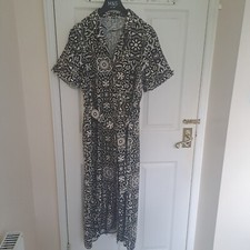 Black White Midi Dress, With Belt, Primark, Size 12, Tags Were Cut, New