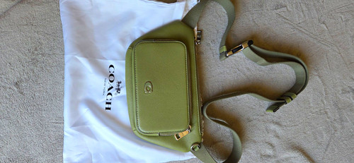 Coach green leather bumbag - coach,