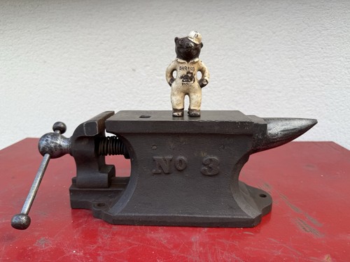 Rare antique anvil vice chas - antique,