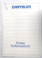 CHRYSLER Range Car Press