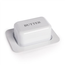 Butter Dish with Lid in White