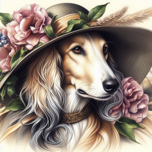 Saluki greyhound lurcher - saluki, ,
