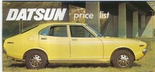 Datsun Price List 1973 Oct Cherry Sunny Violet Bluebird Laurel Skyline 260C 240Z