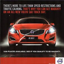 Volvo S60 Launch Track Day Events 2010 UK Market Single Sheet Mailer Brochure