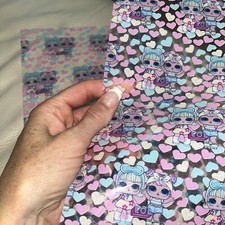 2 X Based On Lol Doll Faux Leather Jelly Sheets Pack Craft Bundle Bow Making