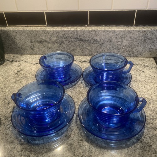 Set four hazel atlas cobalt - set, of