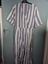 F&F Size 10 Blue Stripe Linen