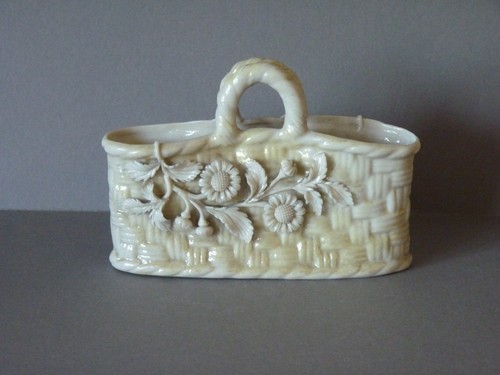 Irish belleek straw basket - irish,