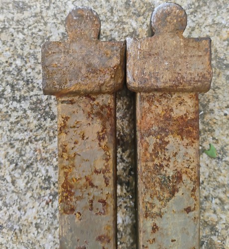 Antique pair bed rails cast - rails,