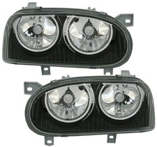Headlights Clear Glass Black