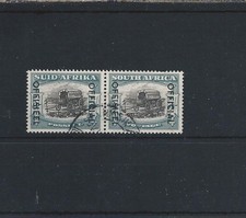 SOUTH AFRICA OFFICIAL 1950-54 5s BLACK & PALE BLUE-GREEN USED SG O50 CAT £95