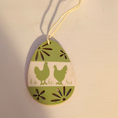 Wooden easter hanging egg - easter,