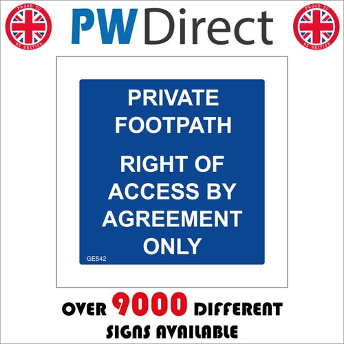 Sign private footpath - right, of