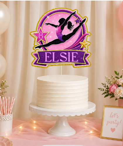 Gymnastics personalised cake - personalised,