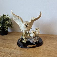 Vintage The Juliana Collection – Large Snowy Owl Family with Chicks Ornament